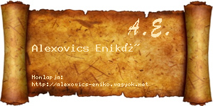 Alexovics Enikő névjegykártya